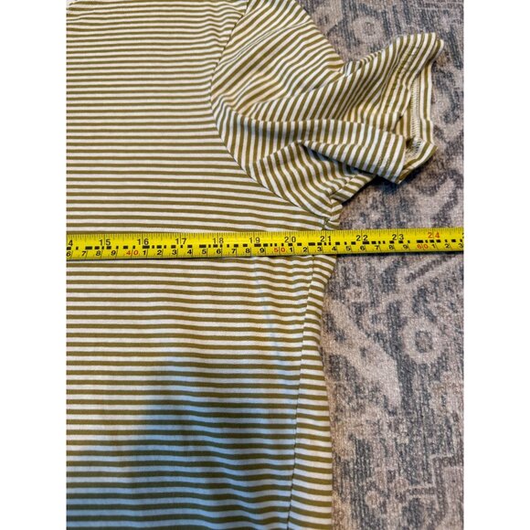 Pact Women's Pullover Organic Cotton Striped Shirt Large Short Sleeves V-Neck - Picture 6 of 7